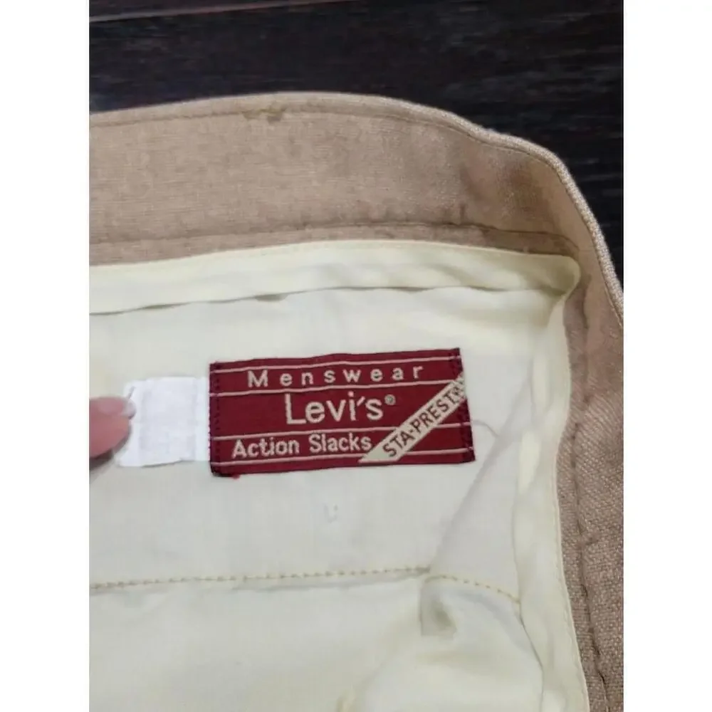 VTG LEVI'S Action Slacks Pants 48x30 Sta-prest Disco Leisure 70s 80s